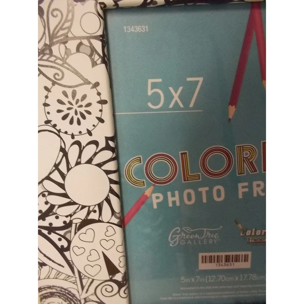Green Tree Gallery Color Me DIY 5x7 Coloring Photo Frame Floral Hobby Lobby NEW